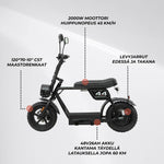 Pharmics Electro – Swoop Electric Moped Turbo 2000W, Black, 48V Lithium Battery, 45 km/h, Off-Road Ready