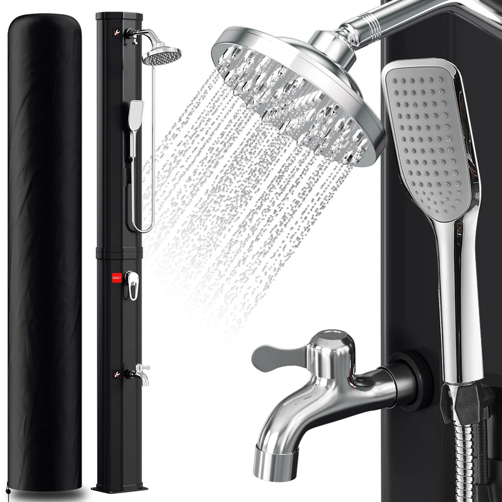Pharmics Electro – Sonnewelt 60L Solar Shower, Outdoor Garden Shower with Handheld Shower & Protective Cover