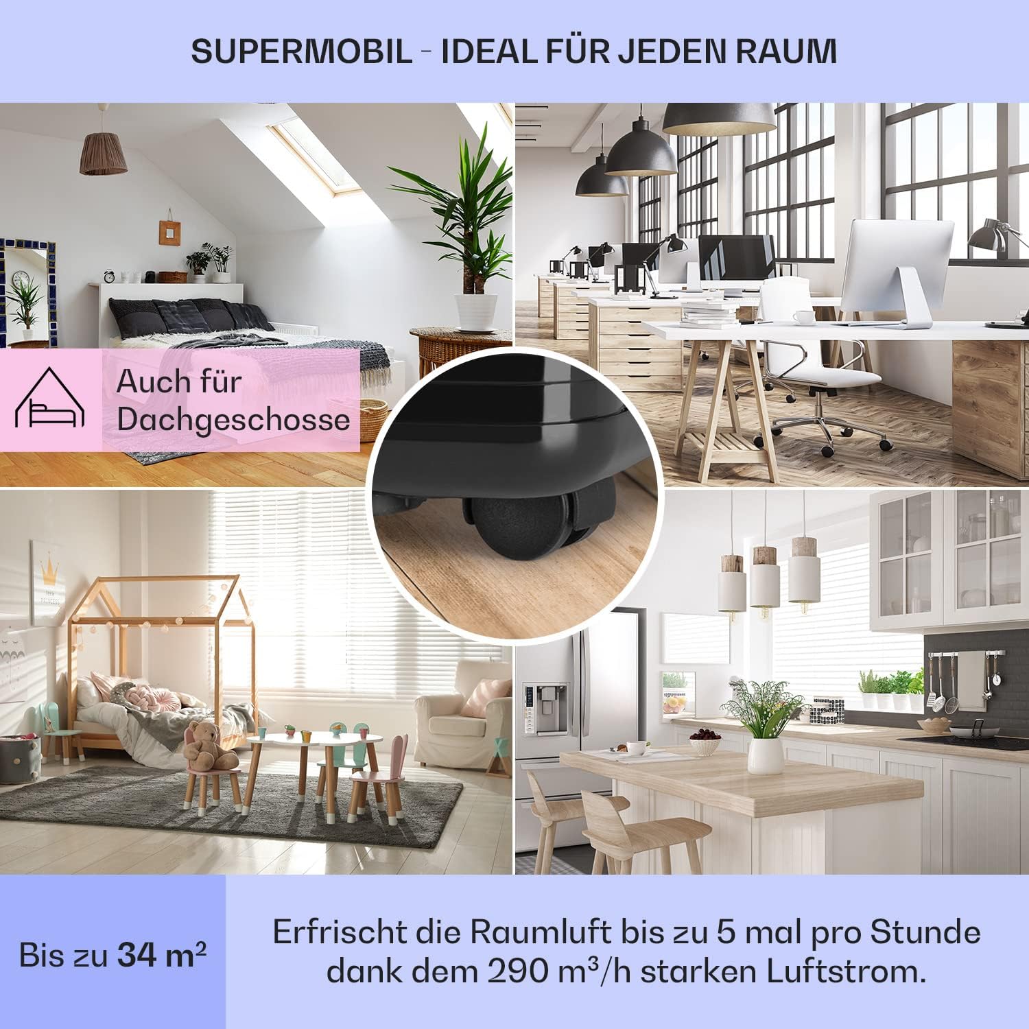 Pharmics Electro – Klarstein Portable 4-in-1 Air Conditioner, 9000 BTU, Cooling, Dehumidifier, Fan & Night Mode for Home & Office