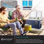 Pharmics Electro – KESSER Compressor Cooler Box 2-in-1 with Dual Zone Cooling and Freezing, LED Touch Display, 12/24V & 230V, Down to -20°C