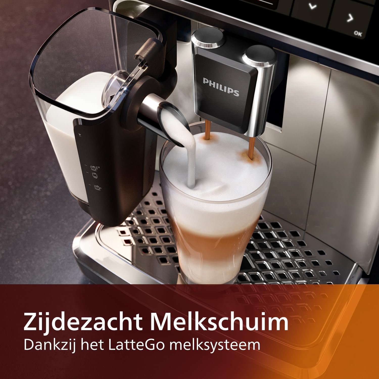 Pharmics Electro – Philips Series 5400 Fully Automatic Coffee Machine with LatteGo, 12 Coffee Specialties, Intuitive Display, 4 User Profiles, Chrome (EP5447/90)