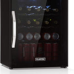 Pharmics Electro – Klarstein Mini Fridge with Glass Door, 80L Beverage Cooler, Adjustable Shelves, Quiet Compact Indoor/Outdoor Refrigerator