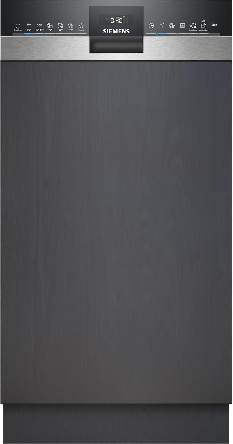 Pharmics Electro – Siemens SR65YX08ME iQ500 Fully Integrated Dishwasher, 45 cm, Cutlery Drawer, Zeolith Drying, Ultra-Quiet, AquaStop, Auto Door Open, varioSpeed, Interior Lighting