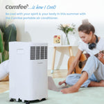 Pharmics Electro – Comfee Portable Air Conditioner MPPH-09CRN7, 9000 BTU / 2.6 kW, 3-in-1 Cooling, Dehumidifier & Fan, Up to 950 sq ft, with Exhaust Hose