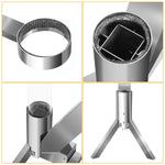 Pharmics Electro – Sonnewelt Pelletfackel aus Edelstahl mit Glasrohr, Feuerrohr für Outdoor-Heizung & Ambiente