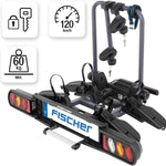 harmics Electro Fischer ProlineEvo 2 Hitch Bike Carrier for 2 Bikes, 60kg Capacity, E-Bike Compatible, Pre-Assembled, Lockable, Foldable