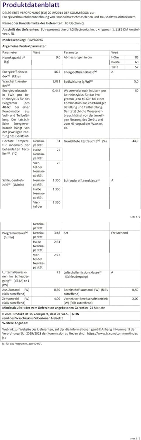 LG F4WV7080 Front Load Washer 8 kg 1400 RPM – Pharmics Electro