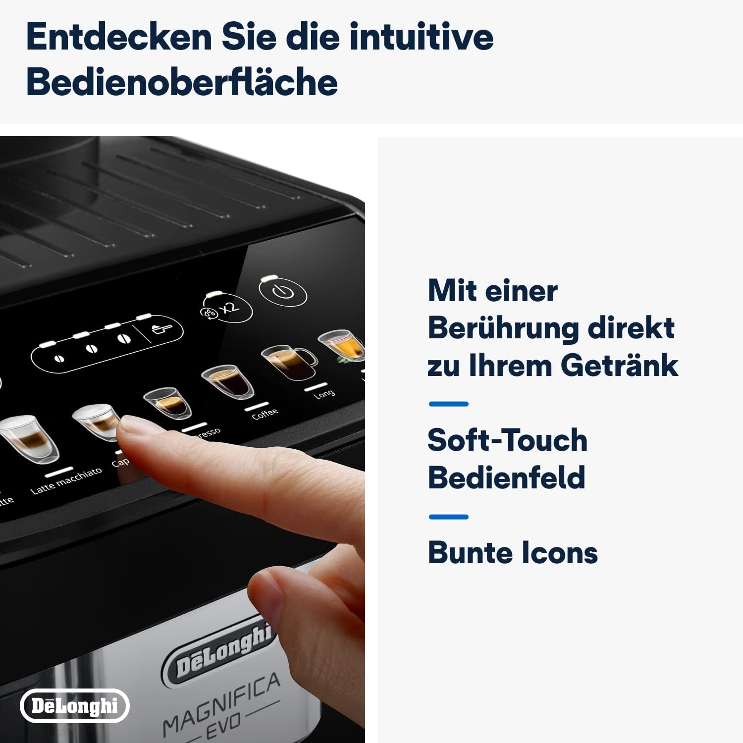 Pharmics Electro De'Longhi Magnifica Evo ECAM 292.81.B Coffee Machine with LatteCrema System, 7 Selection Buttons, Dual-Cup Function, Black