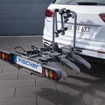 harmics Electro Fischer ProlineEvo 2 Hitch Bike Carrier for 2 Bikes, 60kg Capacity, E-Bike Compatible, Pre-Assembled, Lockable, Foldable