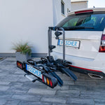 harmics Electro Fischer ProlineEvo 2 Hitch Bike Carrier for 2 Bikes, 60kg Capacity, E-Bike Compatible, Pre-Assembled, Lockable, Foldable