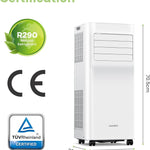 Pharmics Electro – Comfee Portable Air Conditioner MPPH-09CRN7, 9000 BTU / 2.6 kW, 3-in-1 Cooling, Dehumidifier & Fan, Up to 950 sq ft, with Exhaust Hose