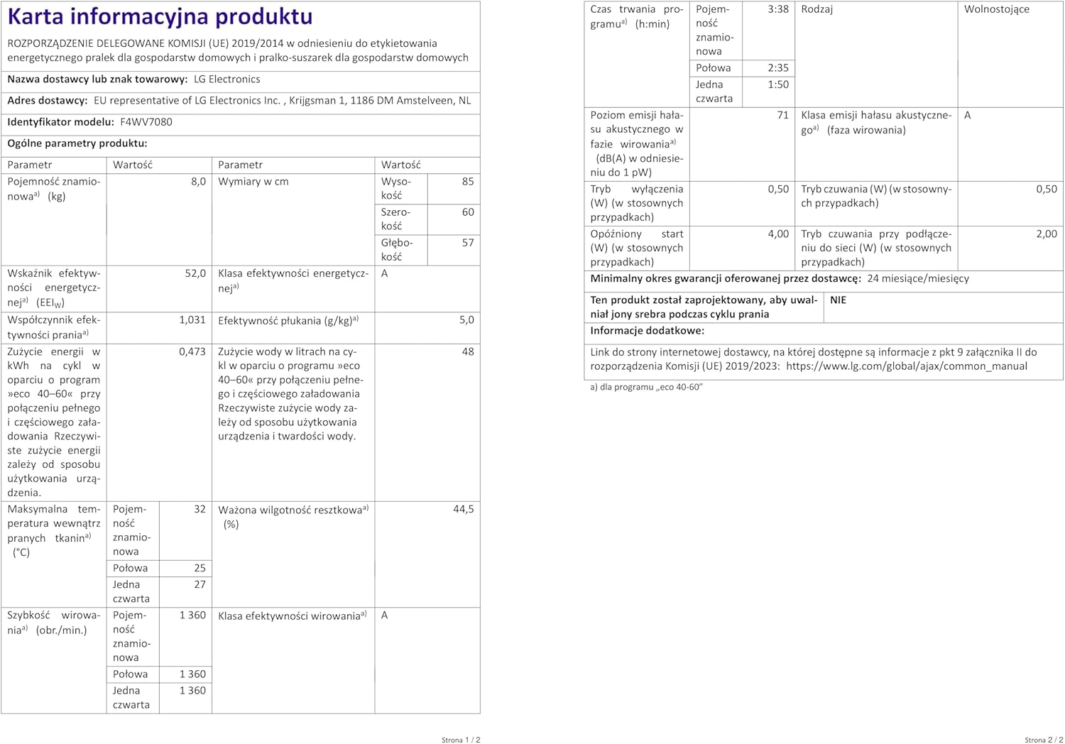 LG F4WV7080 Front Load Washer 8 kg 1400 RPM – Pharmics Electro