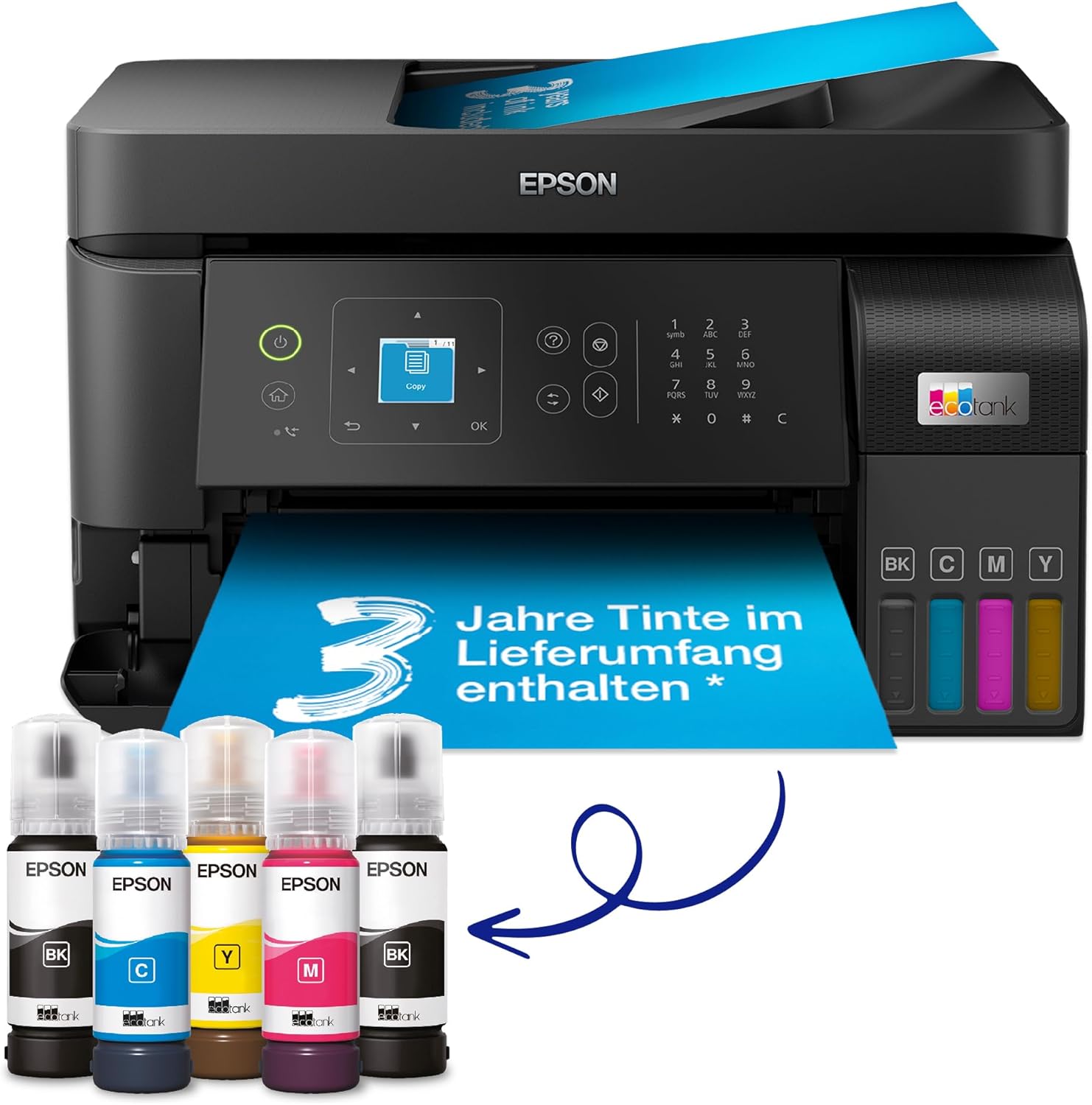 Pharmics Electro – Epson EcoTank ET-4800 A4 Multifunction Wi-Fi Ink Tank Printer, Includes Up to 3 Years of Ink