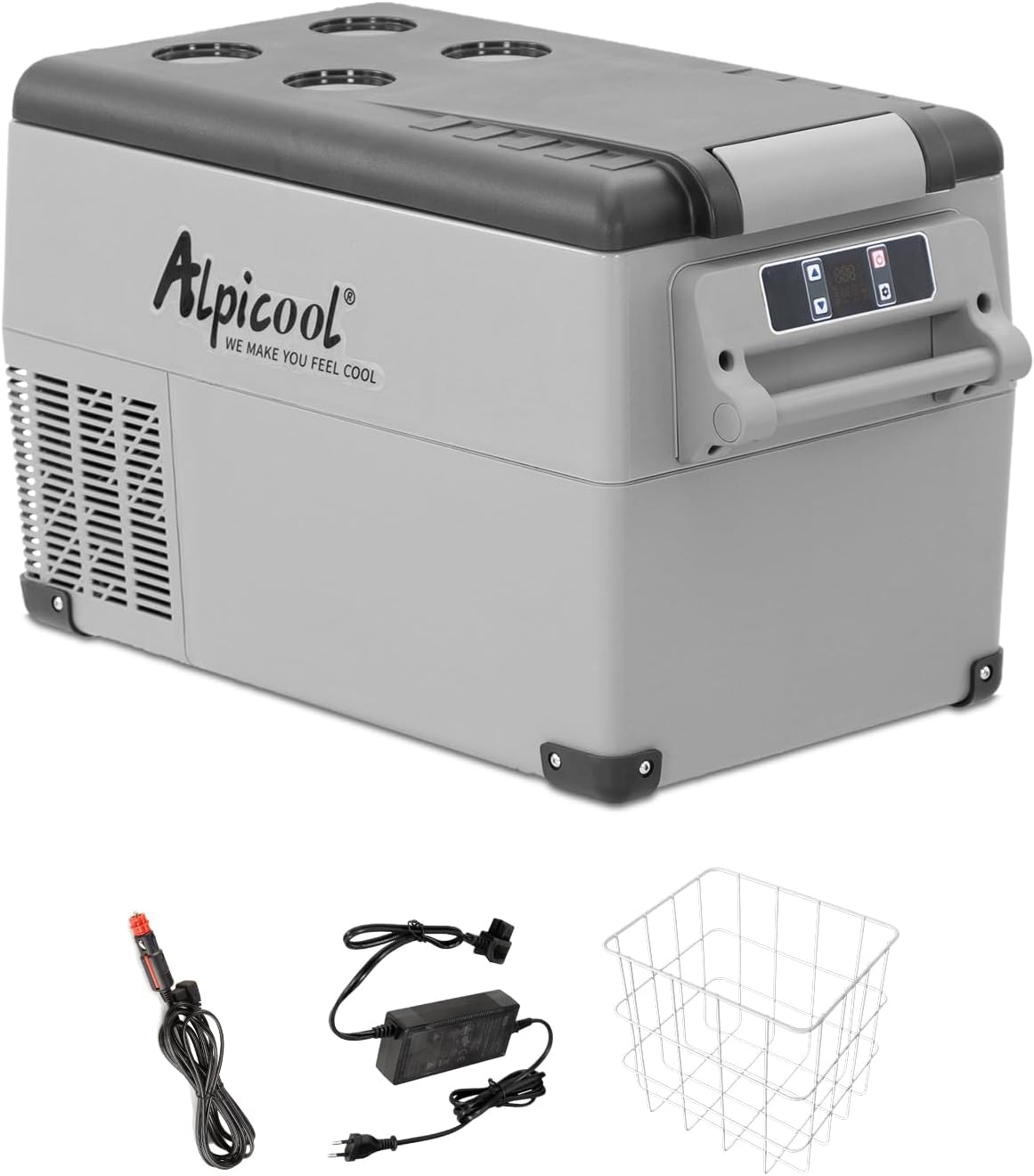 Pharmics Electro Alpicool CF55 55L Portable 12V Mini Fridge Freezer, -20°C to 20°C, for Car, Camping, Truck, Boat, AC/DC, with USB Port