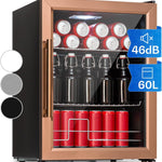 Pharmics Electro – Klarstein Mini Fridge with Glass Door, 80L Beverage Cooler, Adjustable Shelves, Quiet Compact Indoor/Outdoor Refrigerator