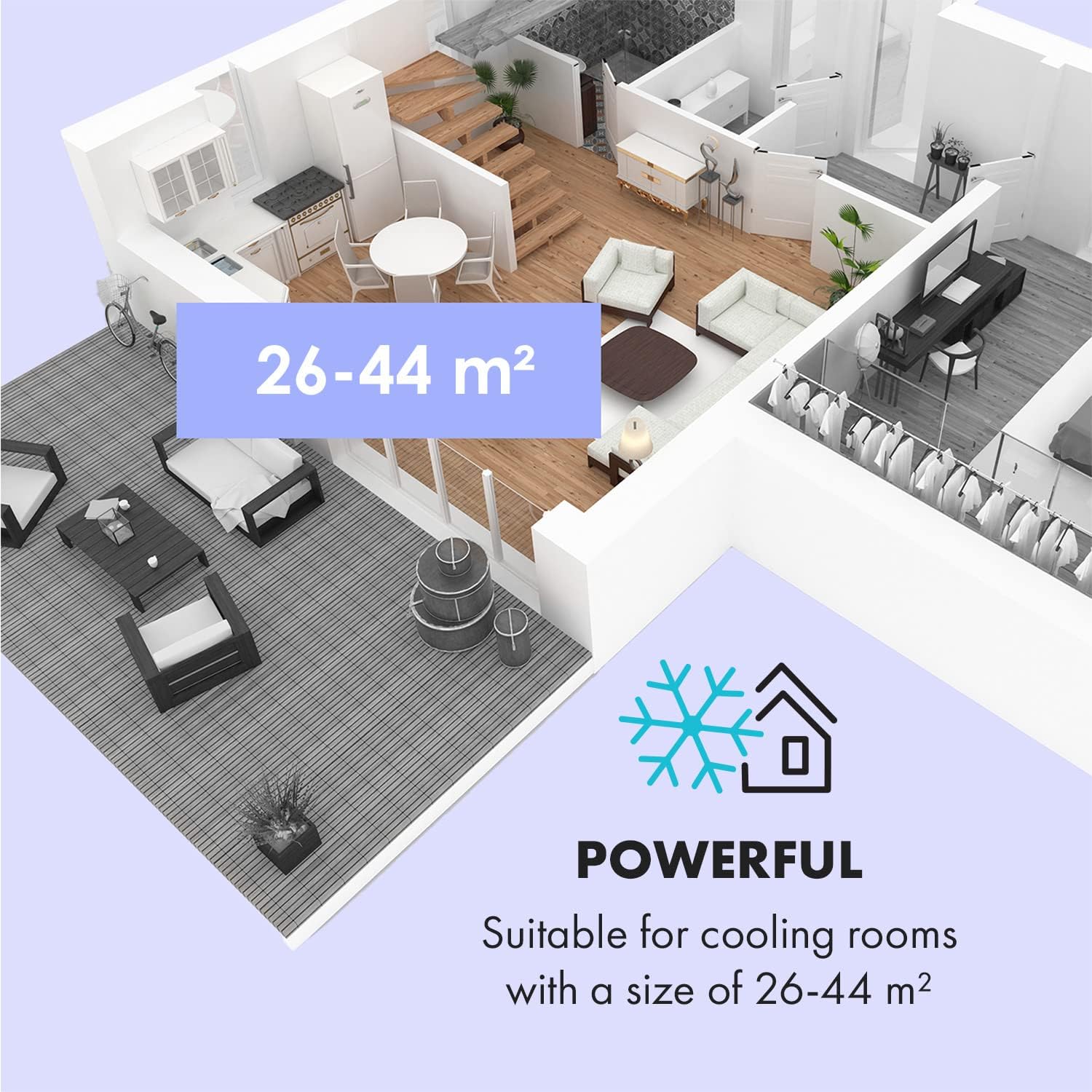 Pharmics Electro – Klarstein Portable 4-in-1 Air Conditioner, 9000 BTU, Cooling, Dehumidifier, Fan & Night Mode for Home & Office