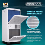 Pharmics Electro – Monzana MZKA2000 Mobile Klimaanlage 3-in-1 mit Abluftschlauch, 7000 BTU, 24h Timer & Fernbedienung