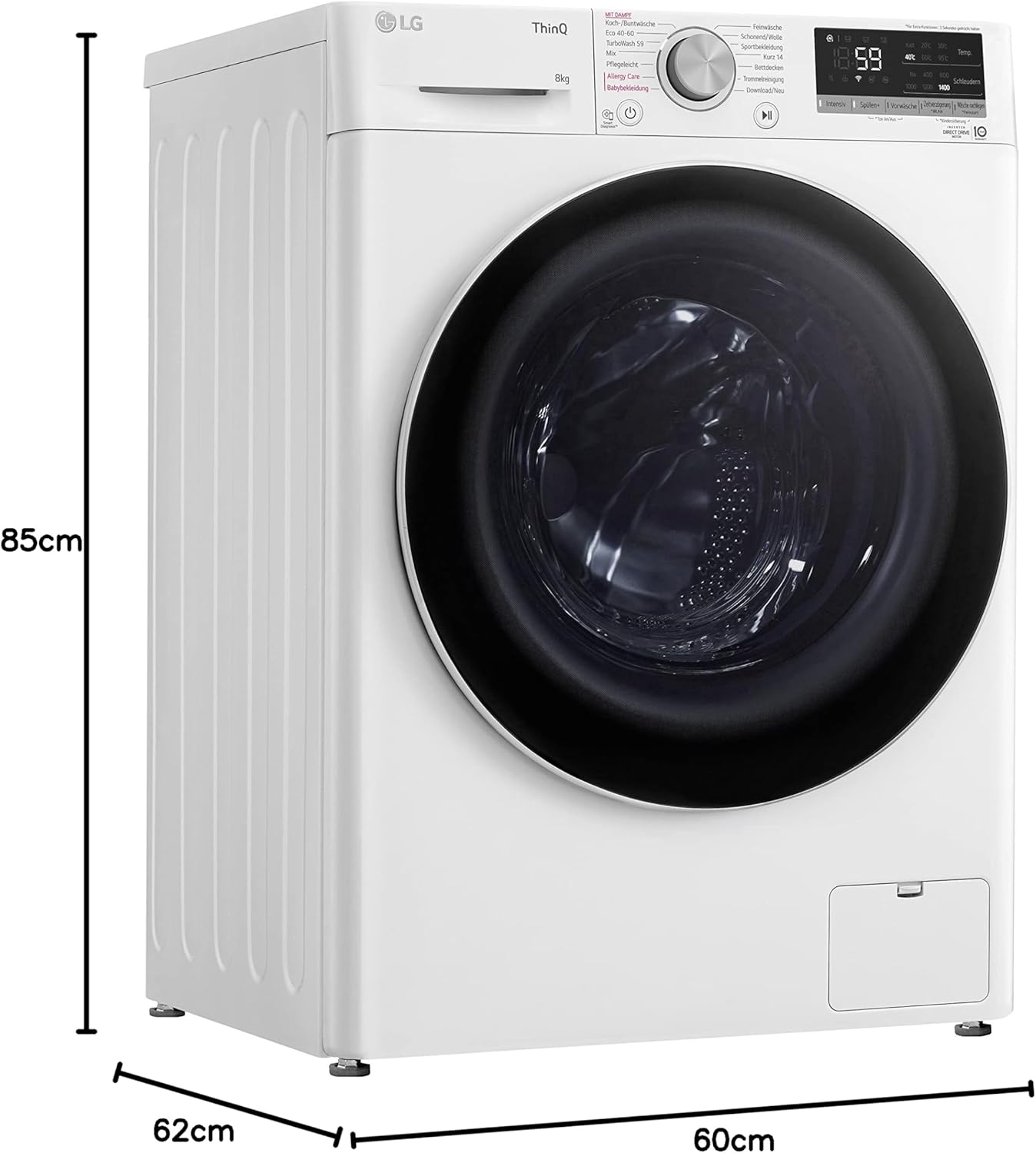 LG F4WV7080 Front Load Washer 8 kg 1400 RPM – Pharmics Electro