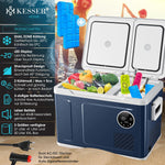Pharmics Electro – KESSER Compressor Cooler Box 2-in-1 with Dual Zone Cooling and Freezing, LED Touch Display, 12/24V & 230V, Down to -20°C