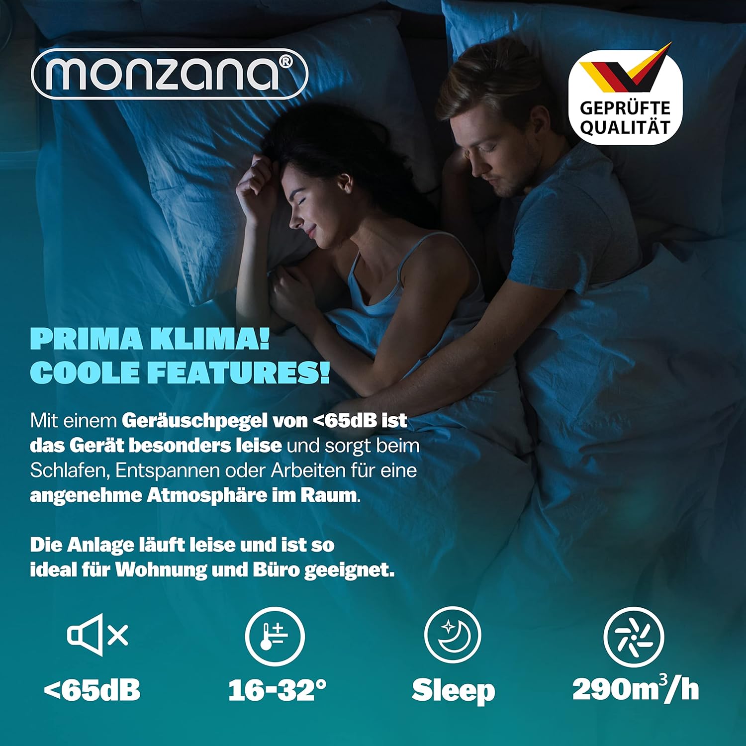 Pharmics Electro – Monzana MZKA2000 Mobile Klimaanlage 3-in-1 mit Abluftschlauch, 7000 BTU, 24h Timer & Fernbedienung