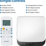 Pharmics Electro – Comfee Portable Air Conditioner MPPH-09CRN7, 9000 BTU / 2.6 kW, 3-in-1 Cooling, Dehumidifier & Fan, Up to 950 sq ft, with Exhaust Hose